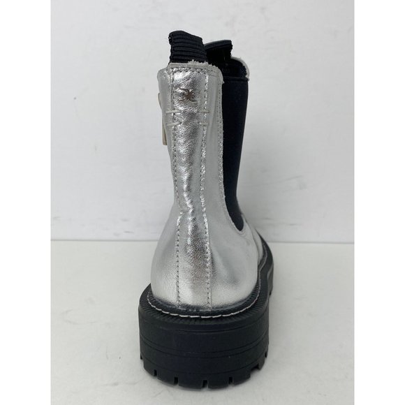 Sam Edelman Girls size 4 Laguna Mini Boots Soft Silver Leather zip up boots - Picture 6 of 13